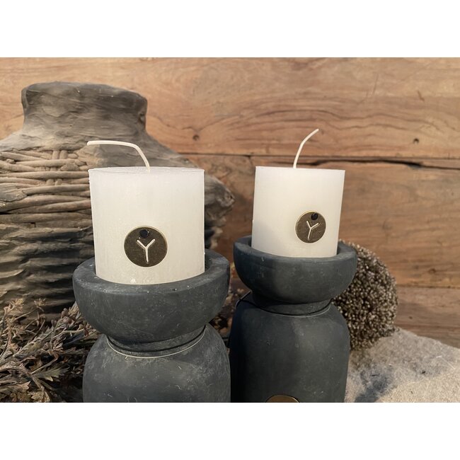 RUSTIC CANDLE IVORY D.7 H.7