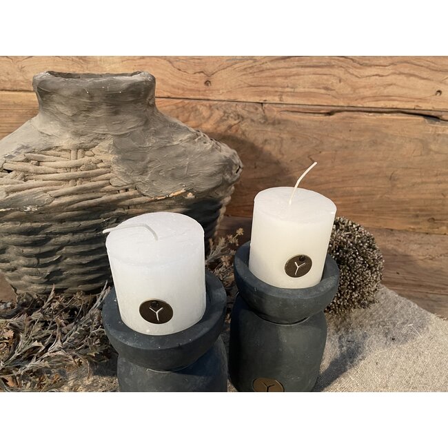 RUSTIC CANDLE IVORY D.7 H.7