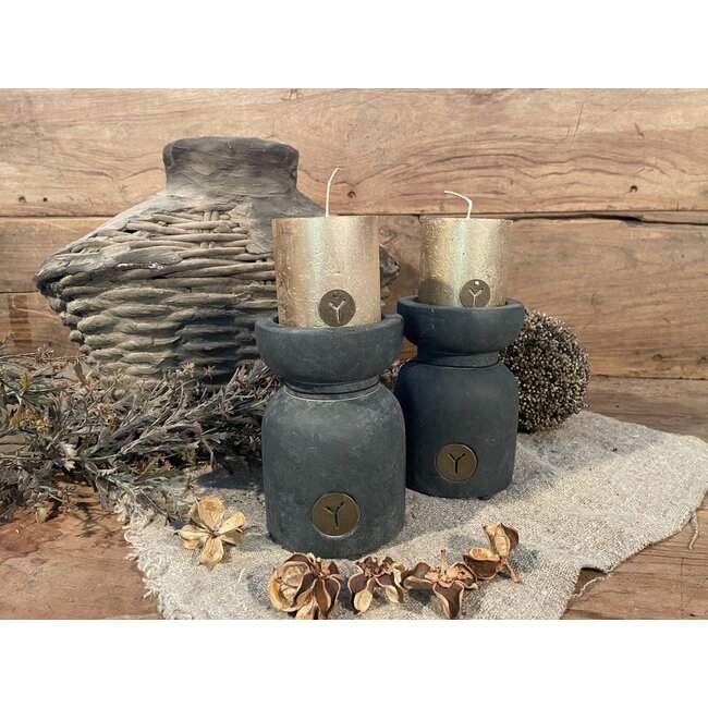 Brynxz RUSTIC CANDLE GOLD D.7 H.7