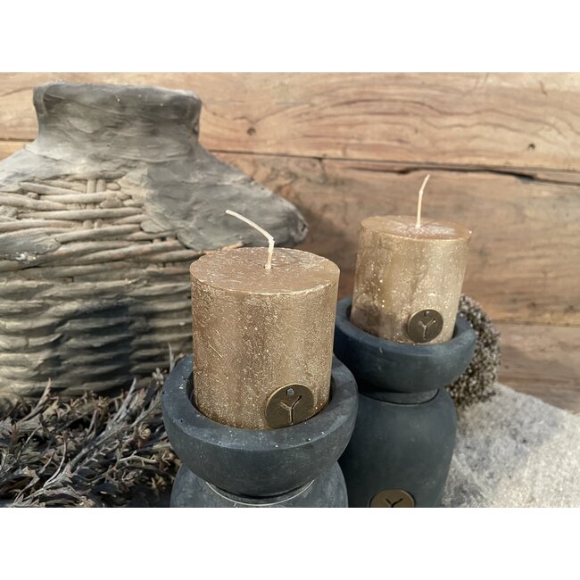 RUSTIC CANDLE GOLD D.7 H.7