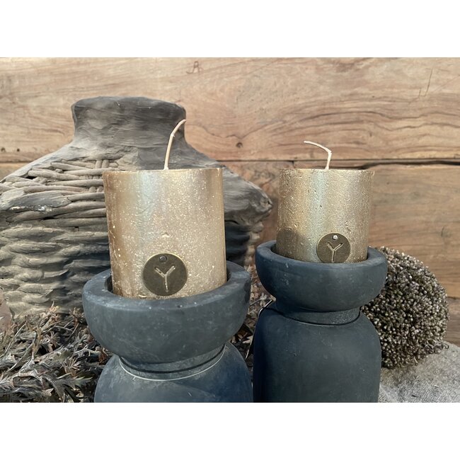RUSTIC CANDLE GOLD D.7 H.7