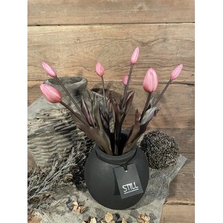 Countryfield ~Roze tulpen boeket, 5 stelen 44 cm