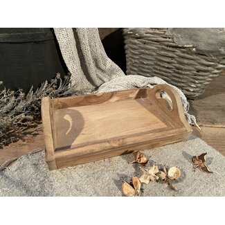 Houten dienblad - handvaten - 30 x 23 x 9 cm