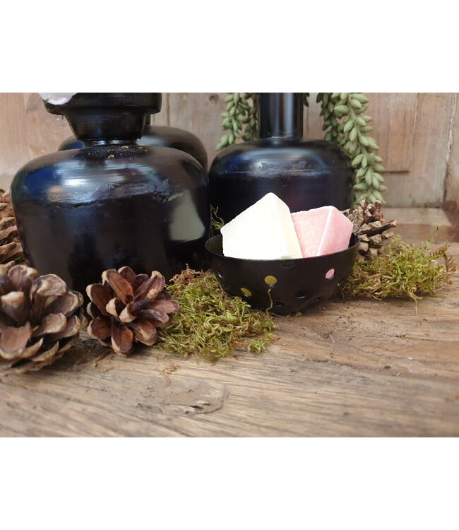 ## Waxinehouder cirkels zwart - 7,5 x 3,5 cm