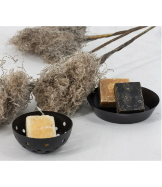 ## Waxinehouder cirkels zwart - 7,5 x 3,5 cm