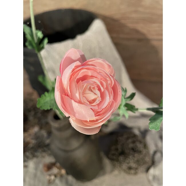 Ranunculus Spray x3 w/6lvs 57cm - ranonkel roze