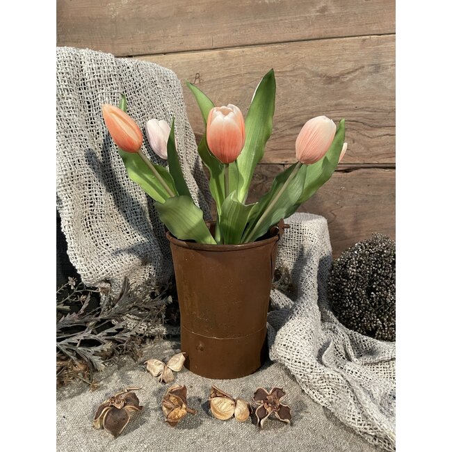 Emmer zink - ter deco - ca. 17 x 13 x 18 cm