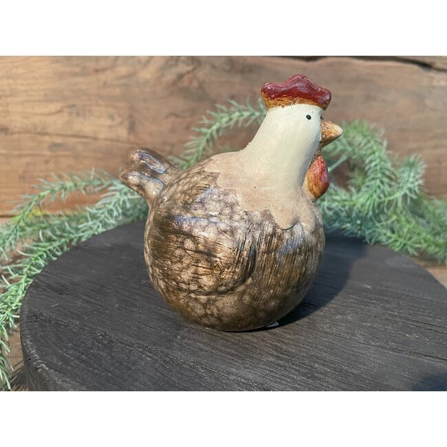 Kip of haan bruin 13 cm