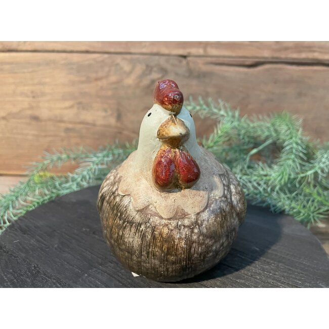 Kip of haan bruin 13 cm