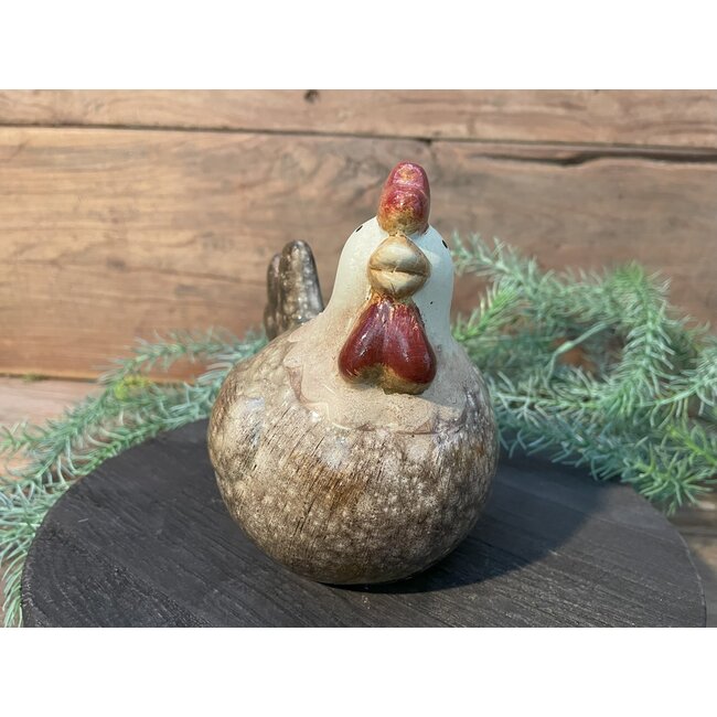 Kip of haan bruin 13 cm