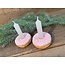 ~Candle Stick Donut Polyresin Pink 9x9x3cm - kandelaar - per stuk - excl. kaars