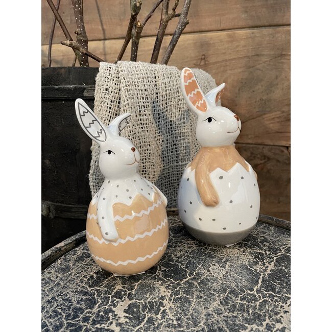 # Setje van 2 hazen in een ei - 15.8 x 8 x 8