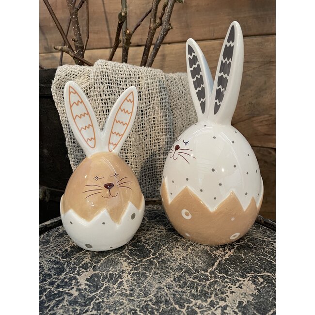 # Setje van 2 hazen in een ei - 19.7 x 10.3 x 10.3