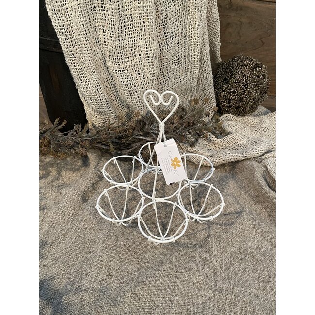 EIERHOUDER Ø 19X19 CM WIT IJZER