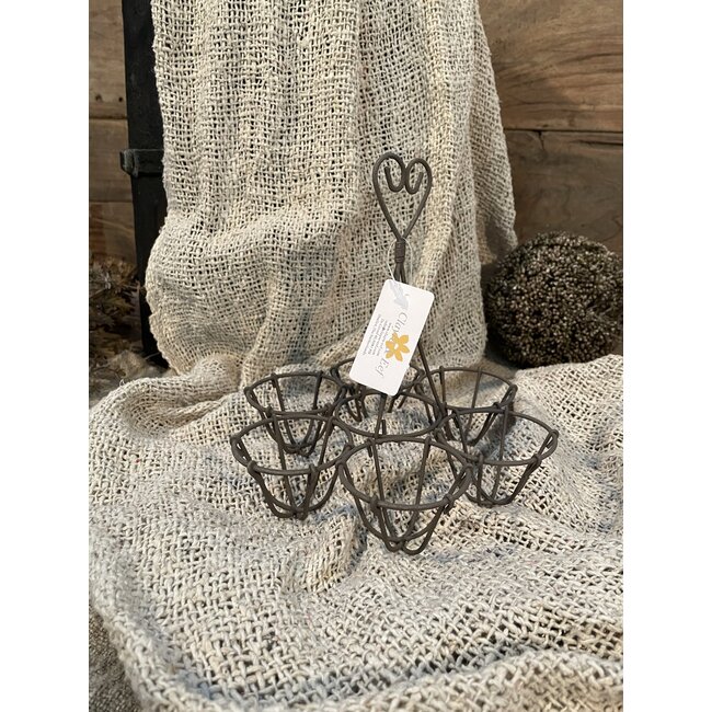 EIERHOUDER Ø 19X19 CM BRUIN IJZER