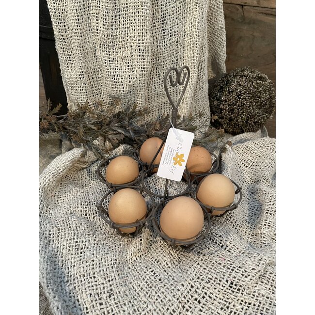 EIERHOUDER Ø 19X19 CM BRUIN IJZER