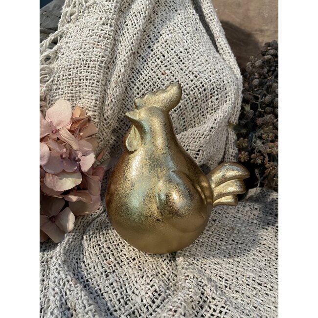 Gouden kip - groot - 13 x 10 x 14 cm
