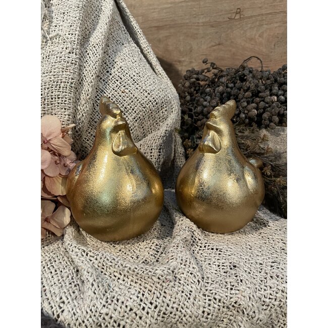 Gouden kip - groot - 13 x 10 x 14 cm