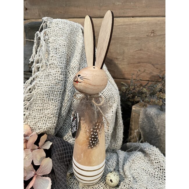 Sago haas hout streep H28x6cm