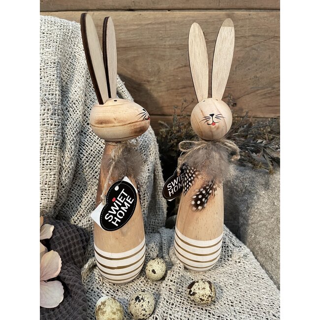 Sago haas hout streep H28x6cm