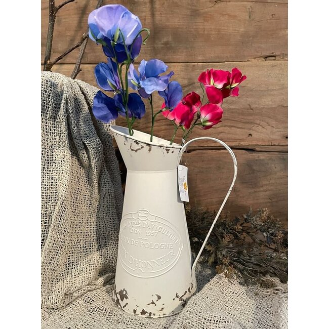 DECORATIE KAN 27 CM WIT METAAL WOONACCESSOIRES