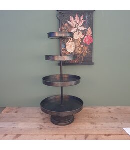 Donkere metalen etagere "Dela" 112 cm