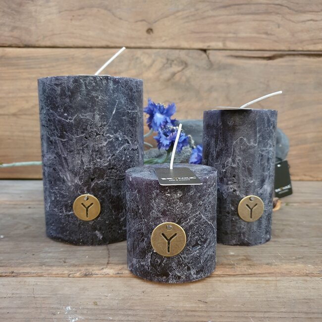 RUSTIC CANDLE BLACK D.10 H.15 - kaars
