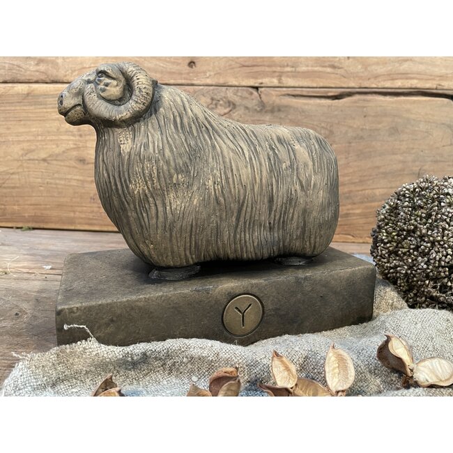 Brynxz Statue Sheep with Horn Maj. Brown 24x12x21 - schaap