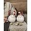 Metalen kip -  wit rood -  19x16x11cm - per stuk