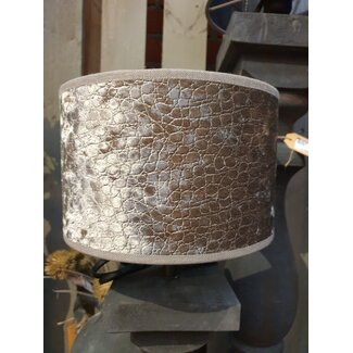 2082 - KKL - lampenkap - zilver grijs croco - 20 x 20 x 13 cm
