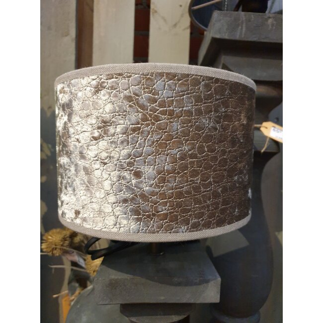 ### 2082 - KKL - lampenkap - zilver grijs croco - 20 x 20 x 13 cm