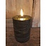 Led Pillar candle black rustic 7,5 x 10 cm