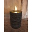 Led Pillar candle black rustic 7,5 x 10 cm