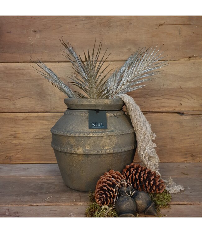 ### PALM LEAF SPRAY BURGUNDY 62CM