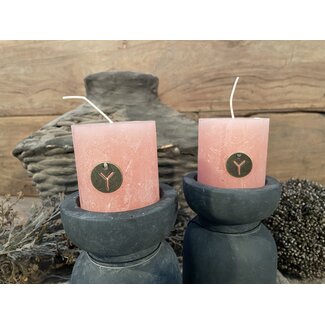 Brynxz RUSTIC CANDLE BRIGHT PINK D.7 H.7