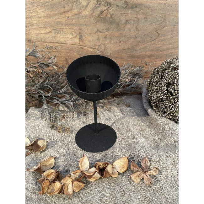 Metalen kandelaar op voet - excl. kaars