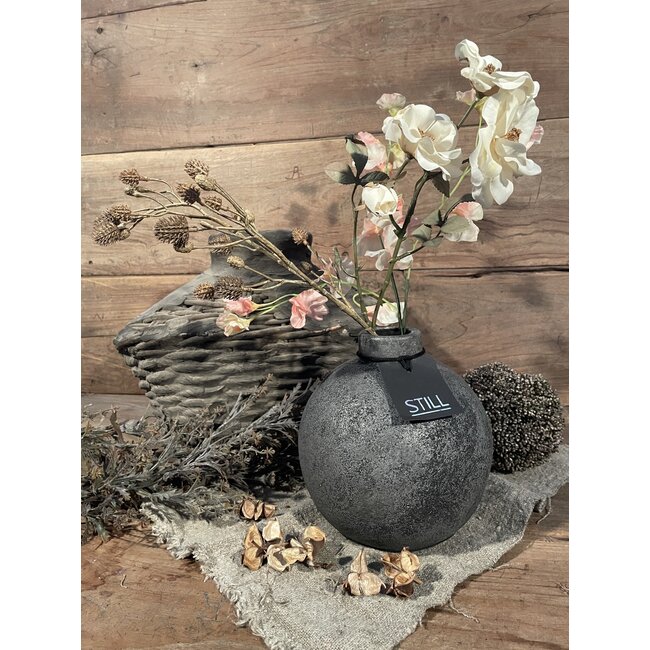 Still # 43608 - Grijs gemeleerd vaasje - aardewerk - ca. 18 x 18 cm - serie "Earth"