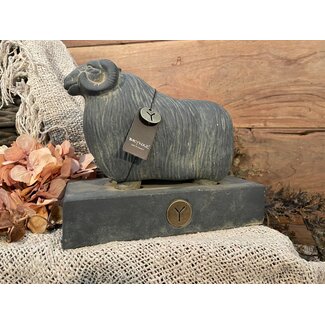 Brynxz # - Verzenden eigen risico - Statue Sheep with Horn Maj. Vintage 24x12x21