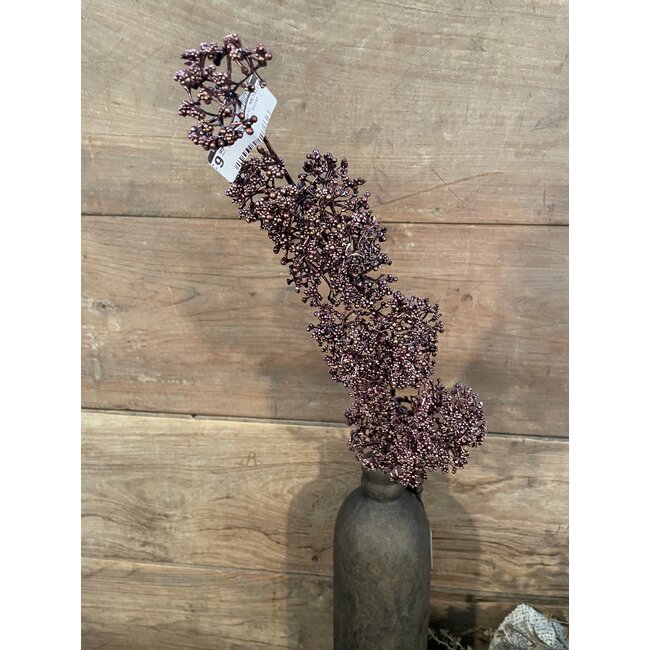 VIBURNUMZWEIG, METALLIC, 88 CM, MAUVE - kunst