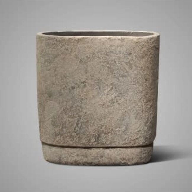 Brynxz Bloempot ovaal - aardewerk - Limestone - 34x15x35 cm
