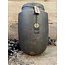 # Bruine vaas - aardewerk met leren touw - "Majestic Brown" 21 x 30 cm