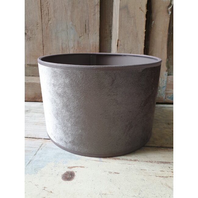 2011 -KKL - lampenkap - taupe velours - 20 x 20 x 13 cm