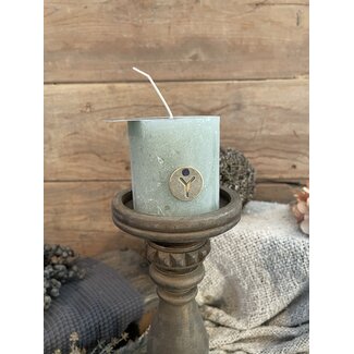 Brynxz RUSTIC CANDLE SAGE GREEN D.7 H.7