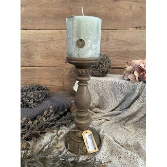 RUSTIC CANDLE SAGE GREEN D.10 H.10