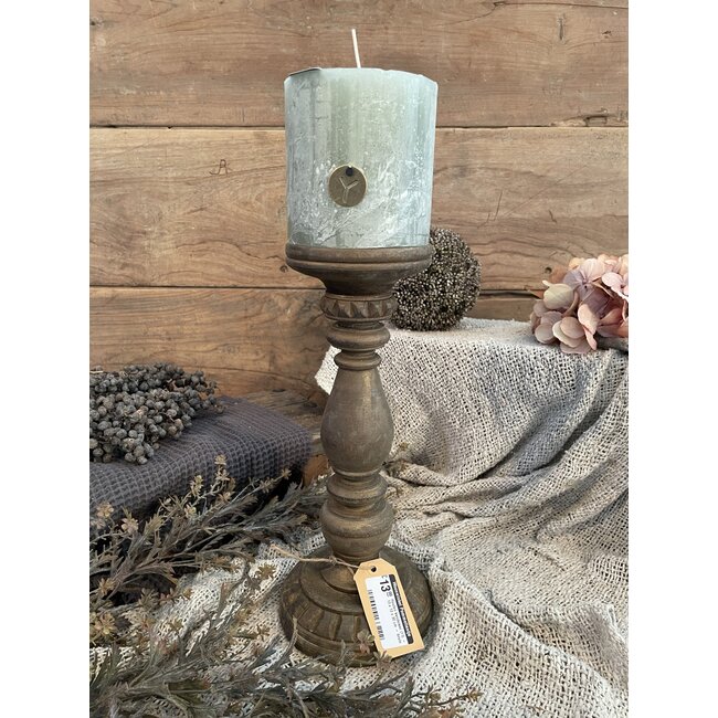 RUSTIC CANDLE SAGE GREEN D.10 H.10