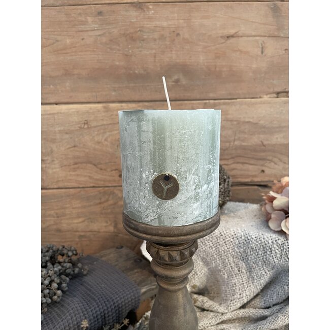 RUSTIC CANDLE SAGE GREEN D.10 H.10