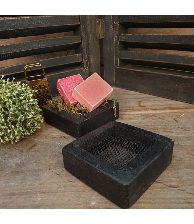 ## Zwarten houten rasp - 8 x8 x2,5 cm