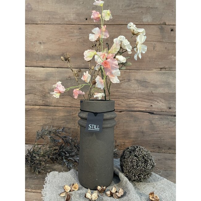 Still # 44642 - Grijs /bruin gemeleerde vaas - aardewerk -  cm - Serie "Dark"