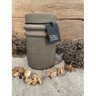 Still Wordt niet verzonden - 44643 - Grijs /bruin gemeleerde vaas - aardewerk - cm - Serie "Dark"