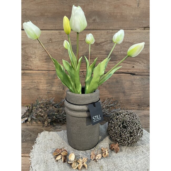 Still # 44643 - Grijs /bruin gemeleerde vaas - aardewerk - cm - Serie "Dark"